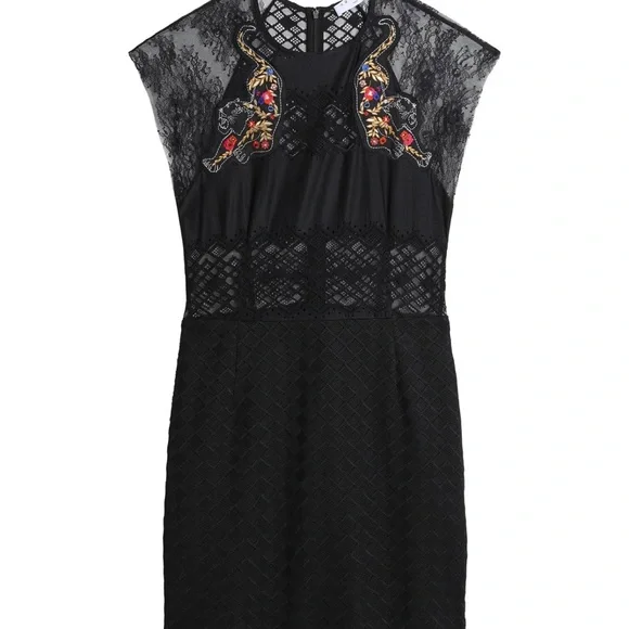 Sandro | Dresses | Euc Sandro Embroidered Elegant Black Lace Dress |  Poshmark